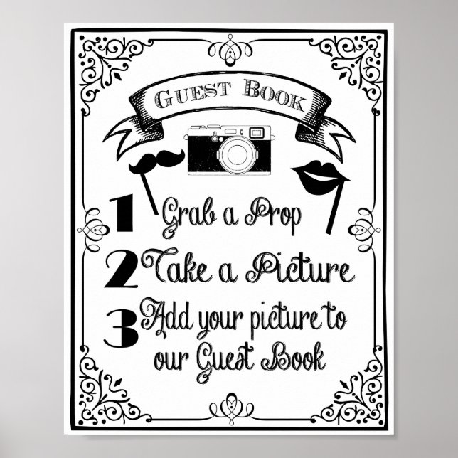 FOTOBÅS gästbok bröllop eller fest skylt (Framsidan)