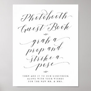 Fotobås Gästbok Kalligrafi Bröllopsskylt Poster