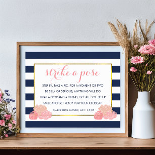 Fotobås Poster Skylt Midnatt Blush Peony