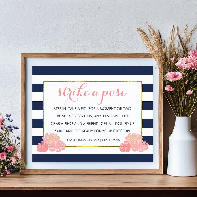 Fotobås Poster Skylt | Midnatt Blush Peony (Skapare uppladdad)
