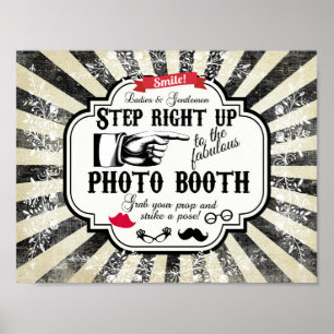 fotobås steg upp bröllopsaffisch poster