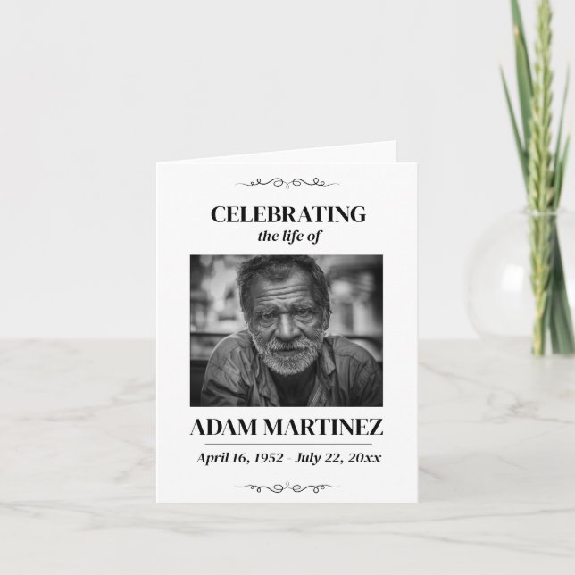 Fotobegravning Firande i livets minnesstund Inbjudan (Framsida)