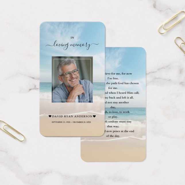 Fotobegravningsbön för Charm Ocean Beach View Visitkort (Kontor)