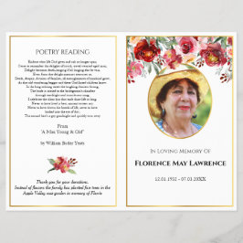 Fotobegravningsprogrammet, rött och rosa ros reklamblad