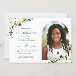 Fotobekräftelse av Sweet Greenery Blommigt Inbjudningar