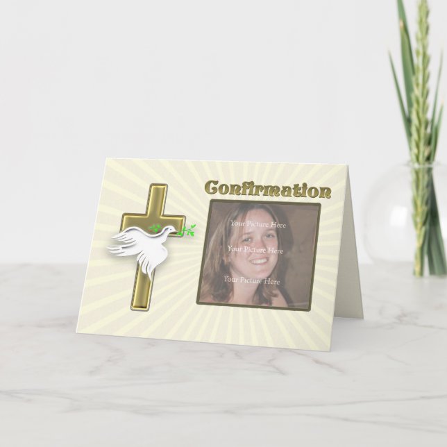 Fotobekräftelse med ett gyllene kor inbjudan (Framsida)