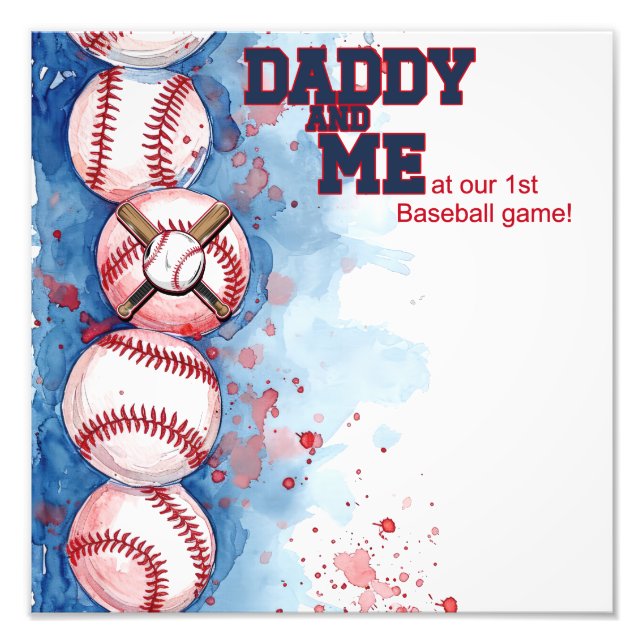 Fotoberget pappa och Me, Baseball-spel med pappa Fototryck (Framsidan)