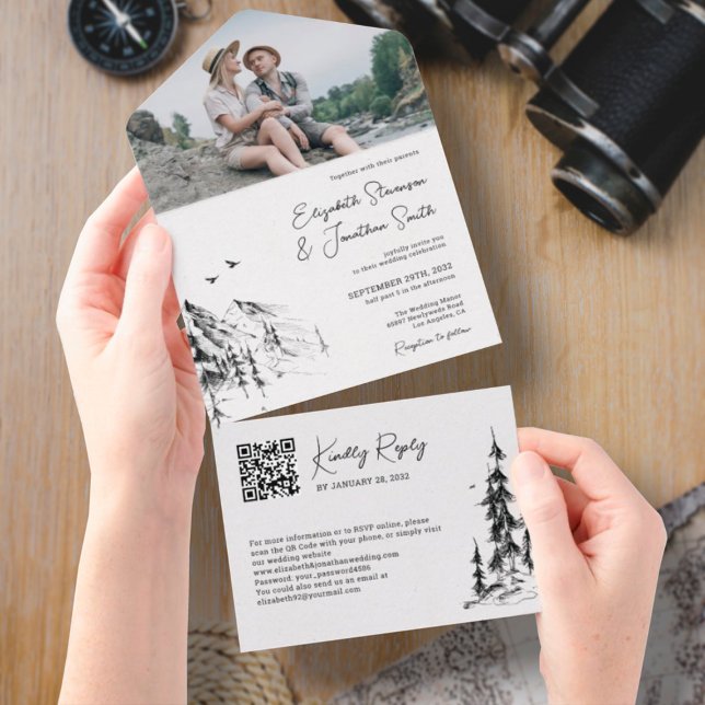 Fotobergsskogens moderna QR-kod OSA bröllop (Skapare uppladdad)