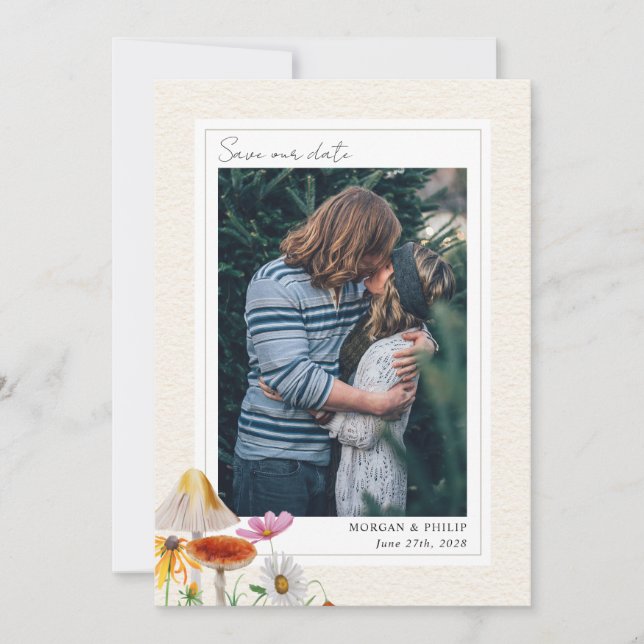 Fotobesparingsdatum för skogen Bröllop Spara Datumet (Framsida)