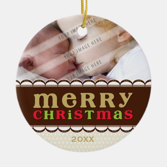 FOTOBETECKNING: Candyfloss Julgransprydnad Keramik (Framsidan)