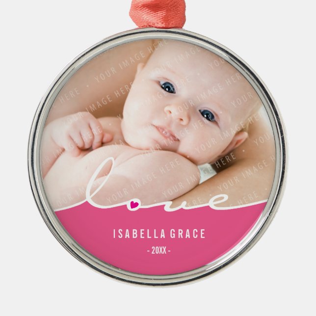 FOTOBETECKNING: kärlek-uppdelning 1 Julgransprydnad Metall (Framsidan)