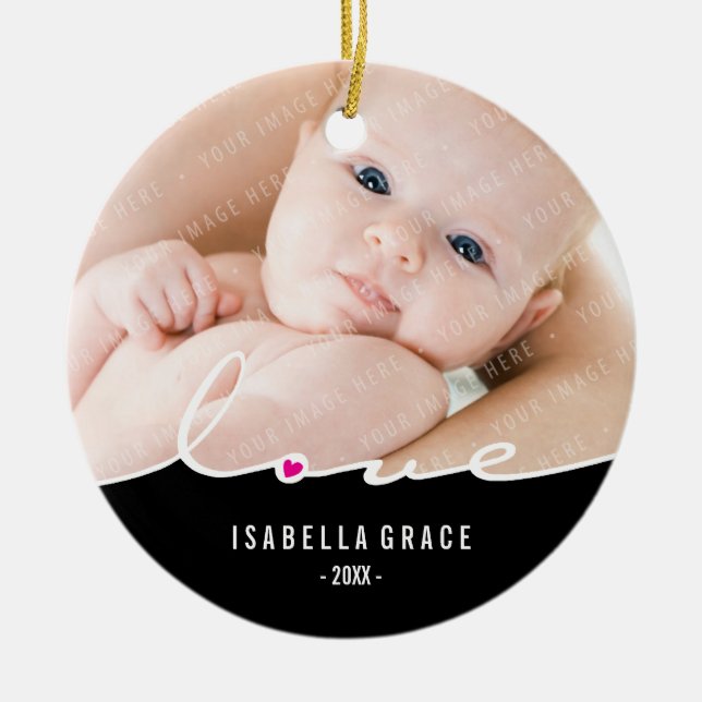 FOTOBETECKNING: kärlek-uppdelning 3 Julgransprydnad Keramik (Framsidan)