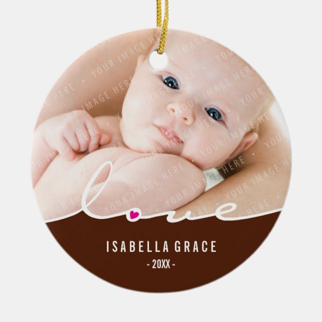 FOTOBETECKNING: kärlek-uppdelning 7 Julgransprydnad Keramik (Framsidan)