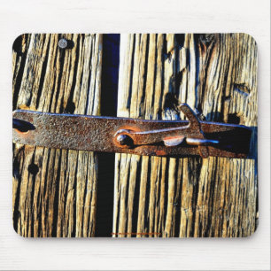Fotobild för antique Rustic Wood & Järn Metall Lat Musmatta