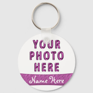 Fotobild Keychains med namn på rosa baner Nyckelring