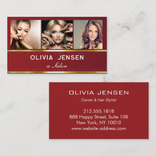 Fotobildmall Luxury Golden Beauty Salon Visitkort