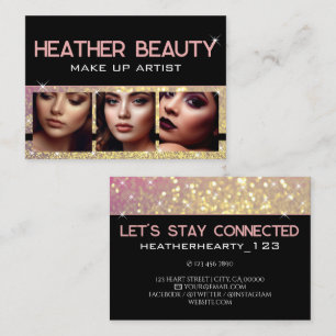 Fotobildmall Luxury Ro Golden Glitter Visitkort