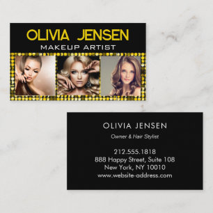Fotobildsmall Luxury Ro Guld Glitter Glam Visitkort