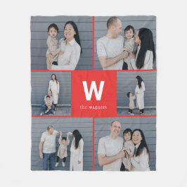 Fotoblanket för fetstilt monogramredigerbar Anpass Fleecefilt