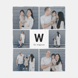 Fotoblanket för fetstilt monogramredigerbar Anpass Fleecefilt