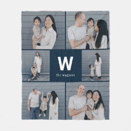 Fotoblanket för fetstilt monogramredigerbar Anpass Fleecefilt
