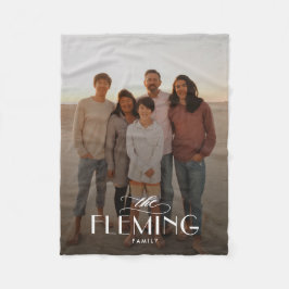 Fotoblanket Porträtt i Personligen Family Namn Fleecefilt