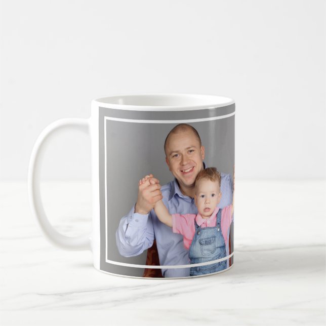 Fotoblått i bästa steg Pappa Lycklig Fars dag Kaffemugg (Vänster)