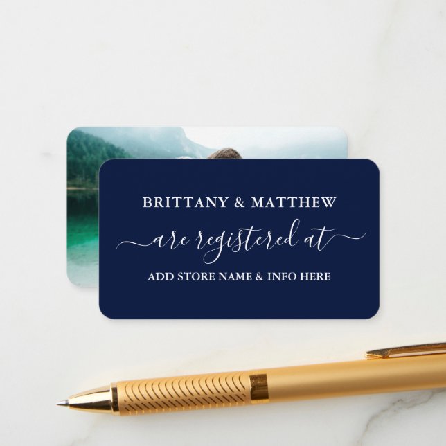 Fotoblått i det moderna Bröllop-registret Tilläggskort (Fram/Back In Situ)