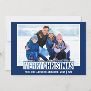 Fotoblått i modern God jul-familjen Julkort