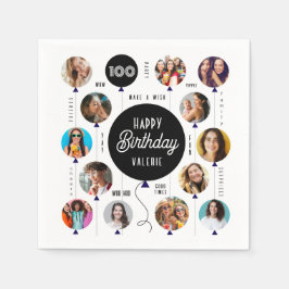 Fotoblegeringar från 100:e födelsedag pappersservett