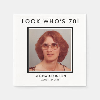 Fotoblöjor för 70-årsdagars anpassningsbar pappersservett