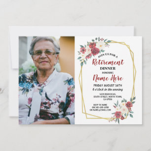 Fotoblomma, röd Pension, Guld, vinter Inbjudningar