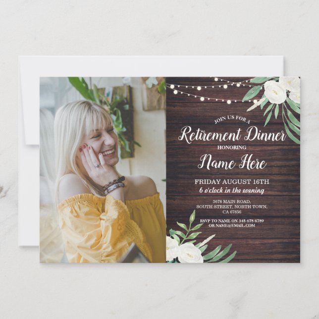 Fotoblommor från Party, trötta trävita blommor frå Inbjudningar (Framsida)