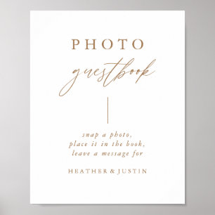 Fotobokssignatur för Calligraphy Guld Bröllop Poster