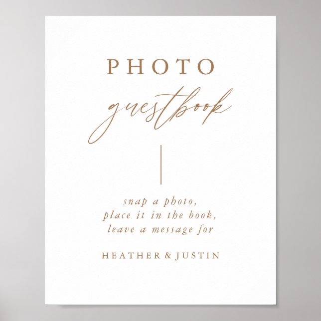 Fotobokssignatur för Calligraphy Guld Bröllop Poster (Framsidan)