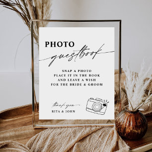 Fotobokssignatur för Modern Calligraphy Bröllop Poster