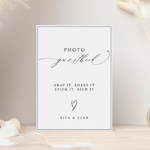 Fotobokssignatur för Modern Calligraphy Bröllop Poster