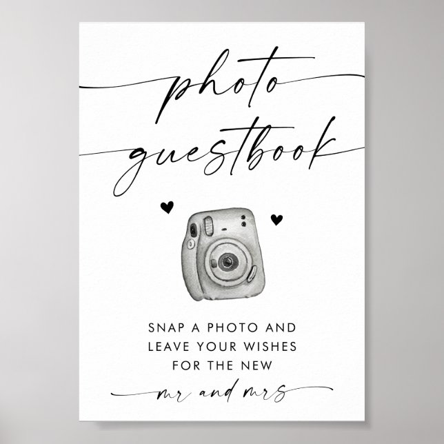 Fotobokssignatur | Modern Minimalistisk Bröllop Poster (Framsidan)