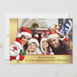 Fotobomb Santa Reindeer Familjefotopul Julkort