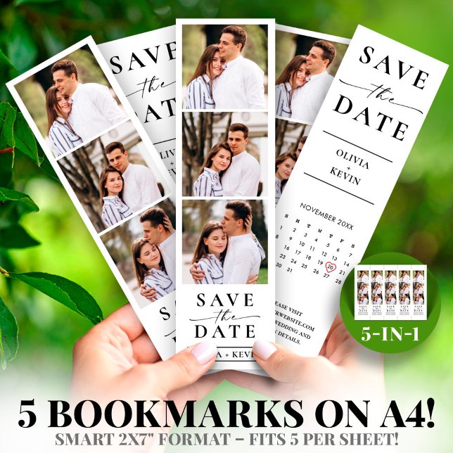 Fotobooth 2x7" Spara datum Bröllop strip (Photo Booth 2x7" Save the Date Wedding Strip)