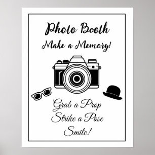 Fotobooth-tecken för Bröllop Poster