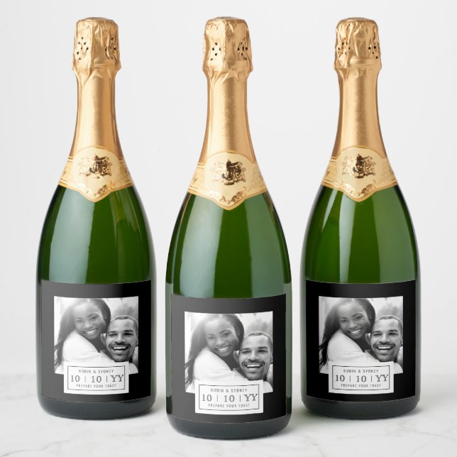 Fotobricka | Spara datum | Flaska-märkning | Svart (Flaskor)