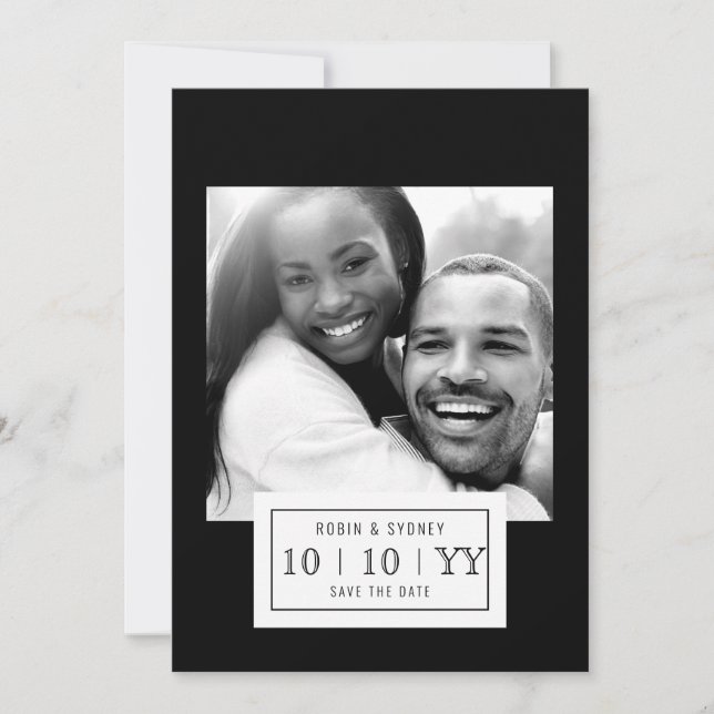 Fotobricka | Spara datum | Platt | Svart Datumet (Framsida)