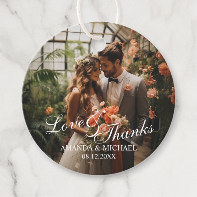 Fotobröllopsförmån för Anpassningsbarna Kärlek & t Gåvor Etiketter (Framsida)