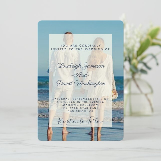 Fotobröllopsinbjudan Inbjudningar (Stående Fram)