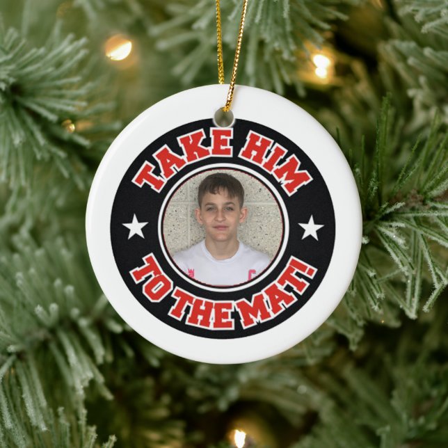 Fotobrottning tar honom till Mat Ornament (Träd)