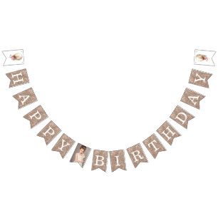 Fotobubbla i Luxury Grattis på födelsedagen Glitte Vimplar