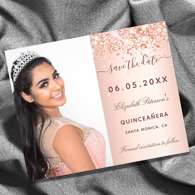  fotobudget för Quinceanera ro Spara datum Flygblad (Skapare uppladdad)