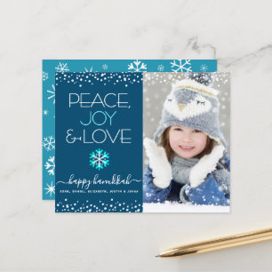 Fotobudget Hanukkah Peace Kärlek Snowflake Card