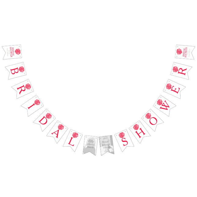 Fotobuntning av rödvit möhippa vimplar (Alla)